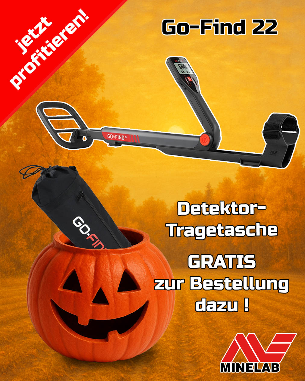 Minelab GO-FIND 22 Metalldetektor mit GRATIS Tragetasche